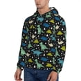 thumbnail image 3 of Lsque Dinosaur Pattern Casual Men's Hoodie,Hooded Sweatshirt with Kangaroo Pocket,Pullover Hoodie-Small, 3 of 7