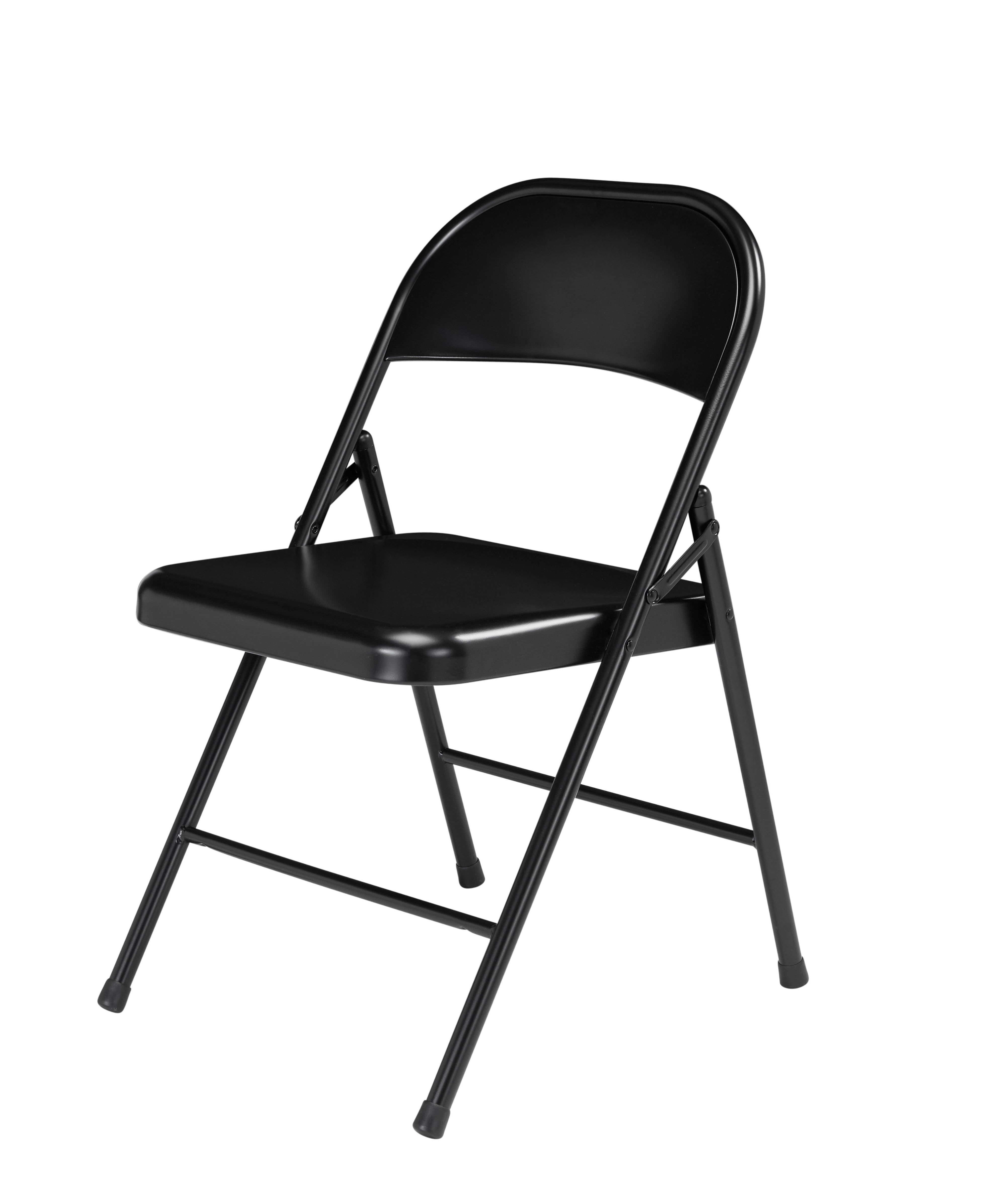 (Pack of 4) Commercialine® 900 Series All-Steel Folding Chair, Black