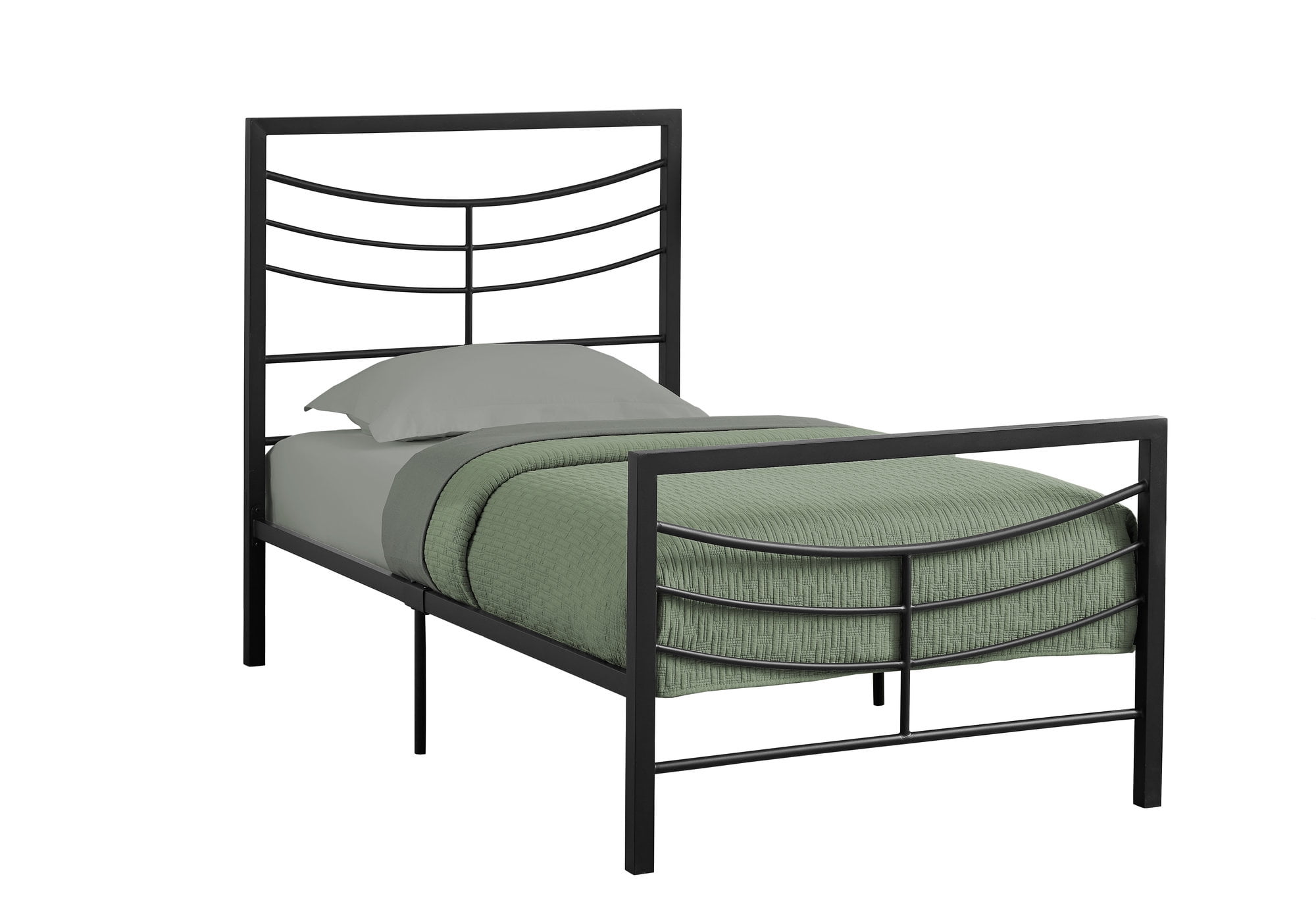 78.25" Black Contemporary Rectangular Bed Frame Twin Size