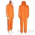 thumbnail image 4 of Disfraz de cosplay de la película Vector, conjunto de pantalón y gafas con chaqueta naranja, peluca con forma de hongo, traje elegante de Halloween, traje de fiesta, 4 of 4