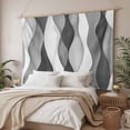 thumbnail image 3 of Gray Stripes Small Tapestry for Bedroom Wall Hanging Tapestry, Vintage Farmhouse Greyish Ripple Pattern Ceiling Backdrop Tapestries Poster Blanket Wall Decor for Teens Room Living Room Dorm 23" x 28", 3 of 8