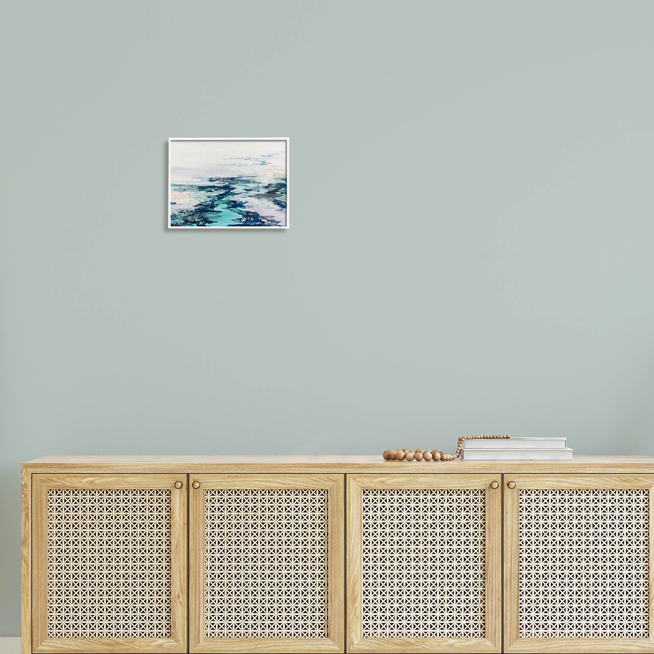 Abstract Water Ocean Composition Abstract Graphic Art White Framed Art Print Wall Art