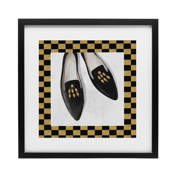 Stupell Industries Modern Luxe Black Flats Black Framed Print Under Glass, 13 x 13, by Lorenzo Collective