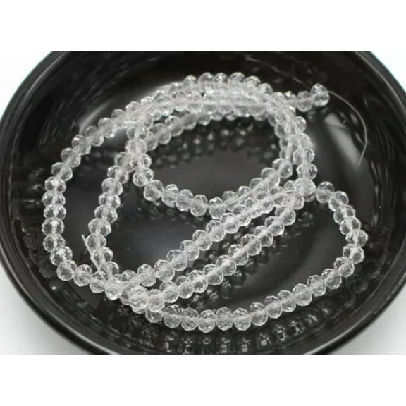U8MO 150 Pcs Faceted Rondelle Bead Crystal Glass Beads 3X4mm Color for Choice-Clear