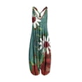 thumbnail image 2 of Women Boho Overalls Plus Size Summer Fashion Jumpsuit Loose Fit Rompers Floral Printed Baggy Bohemia Wide Harem Pants Green M, 2 of 3