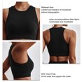 thumbnail image 4 of Sports Bra Shockproof Seamless Quick Drying Sleeveless Yoga Bra Vest for Running Fitness Gym Black M, 4 of 5