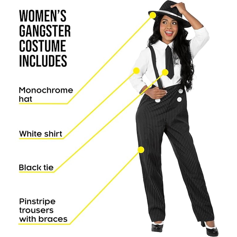 lady gangster fancy dress Fun Shack Black Costume Women Halloween Costume for Womens Black XX-Large, Women's, Size: 2XL SID-D27918