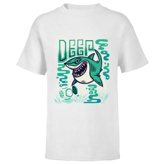Disney and Pixar’s Finding Nemo Bruce the Shark Deep - Short Sleeve T-Shirt for Kids - Customized-White