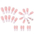 thumbnail image 4 of Fofosbeauty 24pcs Press on False Nails Tips, Coffin Fake Acrylic Nails, French White Diamond Pink, 4 of 8