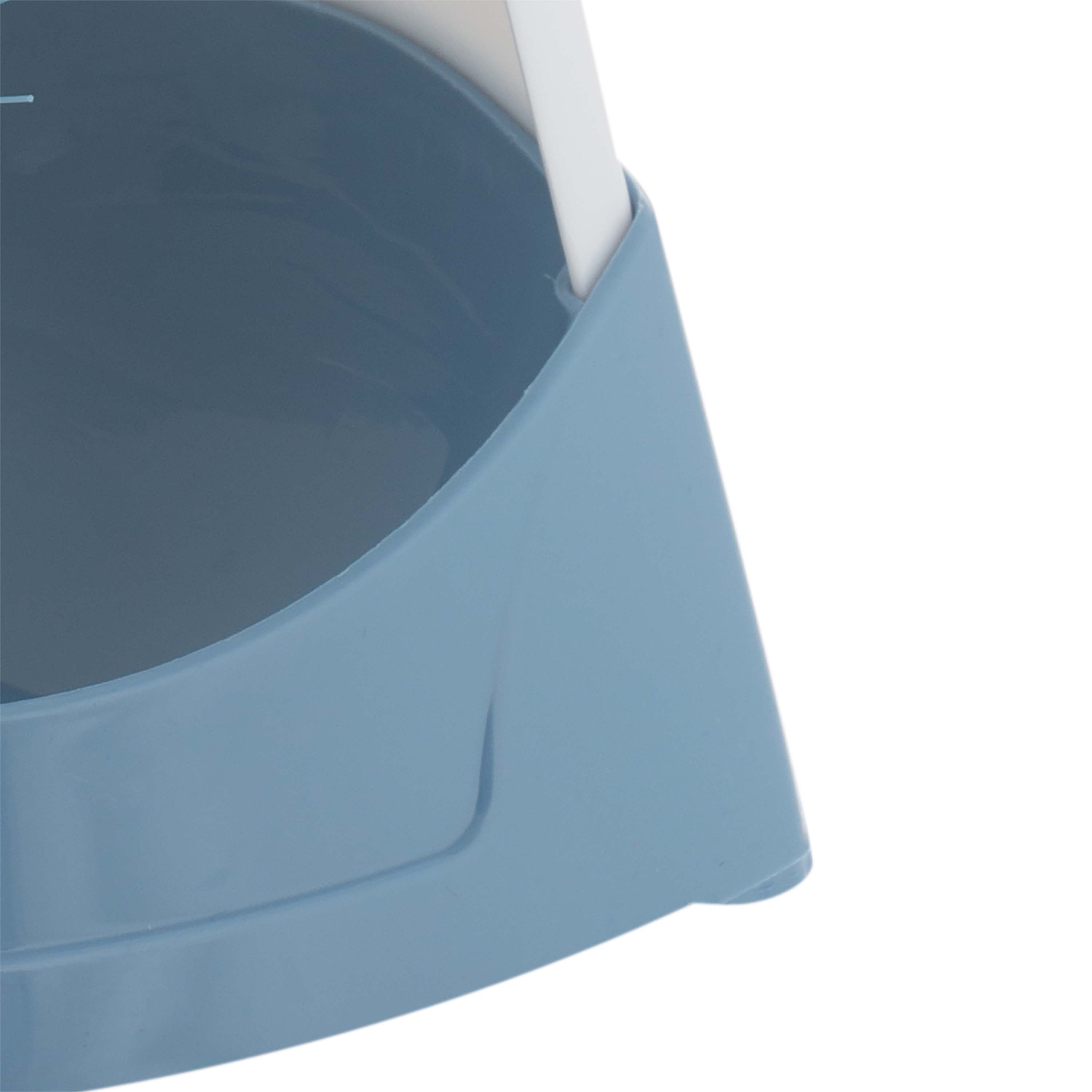 Bath Bliss Toilet Brush and Holder with Rim Scrubber, Blue
