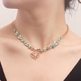 thumbnail image 5 of Collar de cuentas de turquesa largo anudado collar de piedra de la capa de joyería hecha a mano, 5 of 5