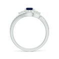 thumbnail image 2 of Angara Natural 0.85 Ct. Blue Sapphire with Diamond Solitaire Wedding Band in 14K White Gold for Women (Ring Size: 12), 2 of 10