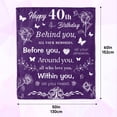 thumbnail image 6 of Happy 40th Birthday Gifts Blanket, 1983 Birthday Gifts for 40 Year Old Women, Happy 40th Birthday Decorations for Women/Her/Men/Him Throw Blanket, 40th Birthday Gifts Ideas Blanket " Purple(40"x50"), 6 of 7