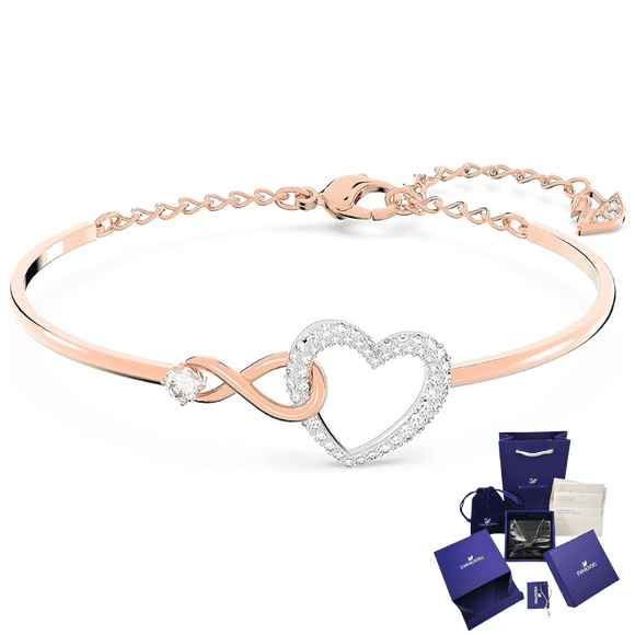 Pulsera Brazalete Infinity Corazon Infinito Swarovski + Kit De Regalo