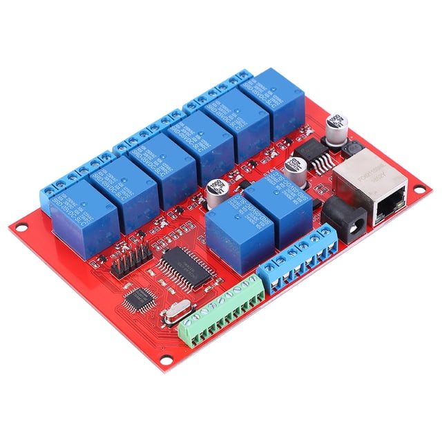 Tablero De Relés, Tablero De Relés Ethernet Interruptor De Red Botón De Control Remoto Modo De Trabajo Microcontrolador STC 8 Canales Para Empresa Para Sala De Computadoras EOTVIA Relay Board