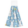 thumbnail image 7 of Yayeee Kitchen Hanging Hand Towels Set of 2 with Loop Bathroom Absorbent Tie Towel, Cartoon Easter Bunnies, 7 of 7