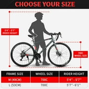 NEORIVER Men's 700C 21-Speed Road Bike, Shimano Gears & Aluminum Frame - Urban Commuter Hybrid