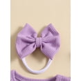 thumbnail image 4 of Infant Baby Girls Romper Dress Flower Embroidery Tulle Patchwork Short Sleeve Round Neck Ruffled Jumpsuit with Bow Headband, 4 of 9