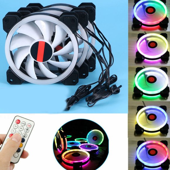 WEUVEB Computer Case Fan 120Mm Rgb with Rubber Pads for Quiet Efficient Pc Cooling