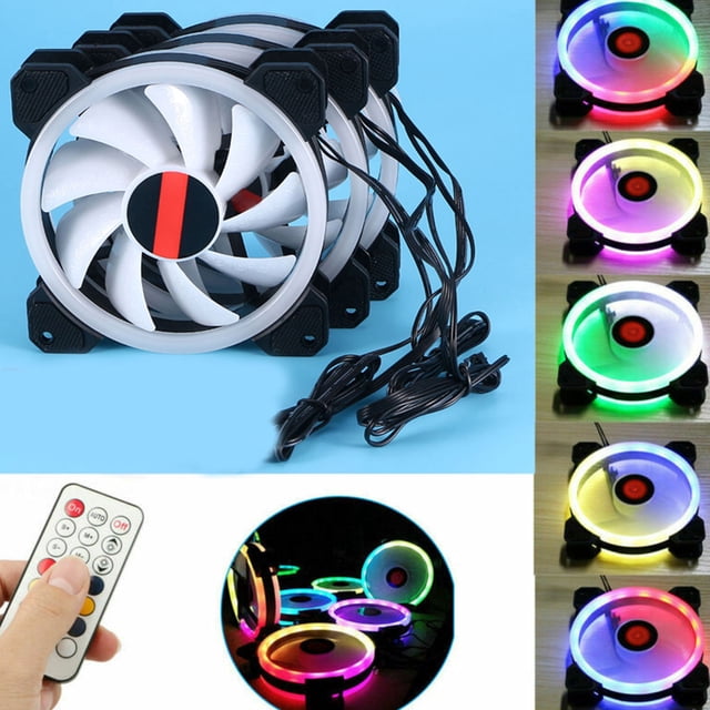 WEUVEB Computer Case Fan 120Mm Rgb with Rubber Pads for Quiet Efficient Pc Cooling
