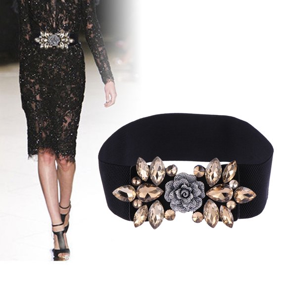 FRCOLOR Imitation Crystal Rose Waist Seal Adjustable Belt Eye-catching 's