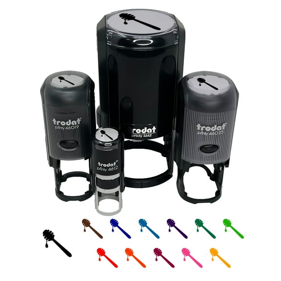 Honey Dipper Self-Inking Rubber Stamp Ink Stamper - Black Ink - Mini 1/2 Inch