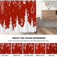thumbnail image 2 of Merry Christmas Decor Shower Curtain Set,White Fir Tree with Holidays Objects in Red Polyester Shower Curtain for Shower Stall Bathroom Waterproof with 12 Hooks 72x72 Inch, 2 of 6