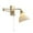 D-1Pack, variant on 1-Light Bathroom Wall Sconce Modern Farmhouse Gold Swing Arm Wall Sconce Milk Glass Wall Lamp with Pull Chain Single Brushed Brass Wall Mount Light Hardwired Wall Light Fixtures MWL14D-1