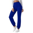 thumbnail image 6 of BRELIL Women's High Waisted Jogger Pants with Pockets Solid Casual Active Long Lounge Pants Athletic Workout Fall Winter Comfort Trousers, Blue M, 6 of 7