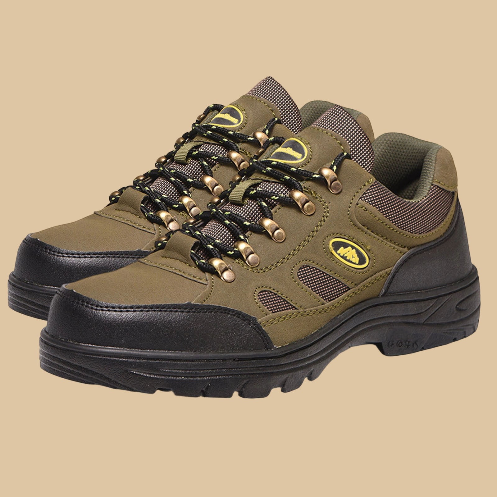 Womens Low Top Hiking Shoes Non Slip Durable Water Resistant Rubber Outsole Trail Trekking Outdoor Army Green,Size 5.5