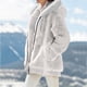 thumbnail image 3 of Gibobby Chamarra de invierno para mujer, Chaqueta de Forro Polar para Mujer con Bloques de Color y Cremallera con Capucha Sherpa Shacket Outwear con Bolsillos(Blanco,G), 3 of 5
