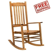 68.5*86*115CM Square Wooden Rocking Chair Wavy Backboard Original Color