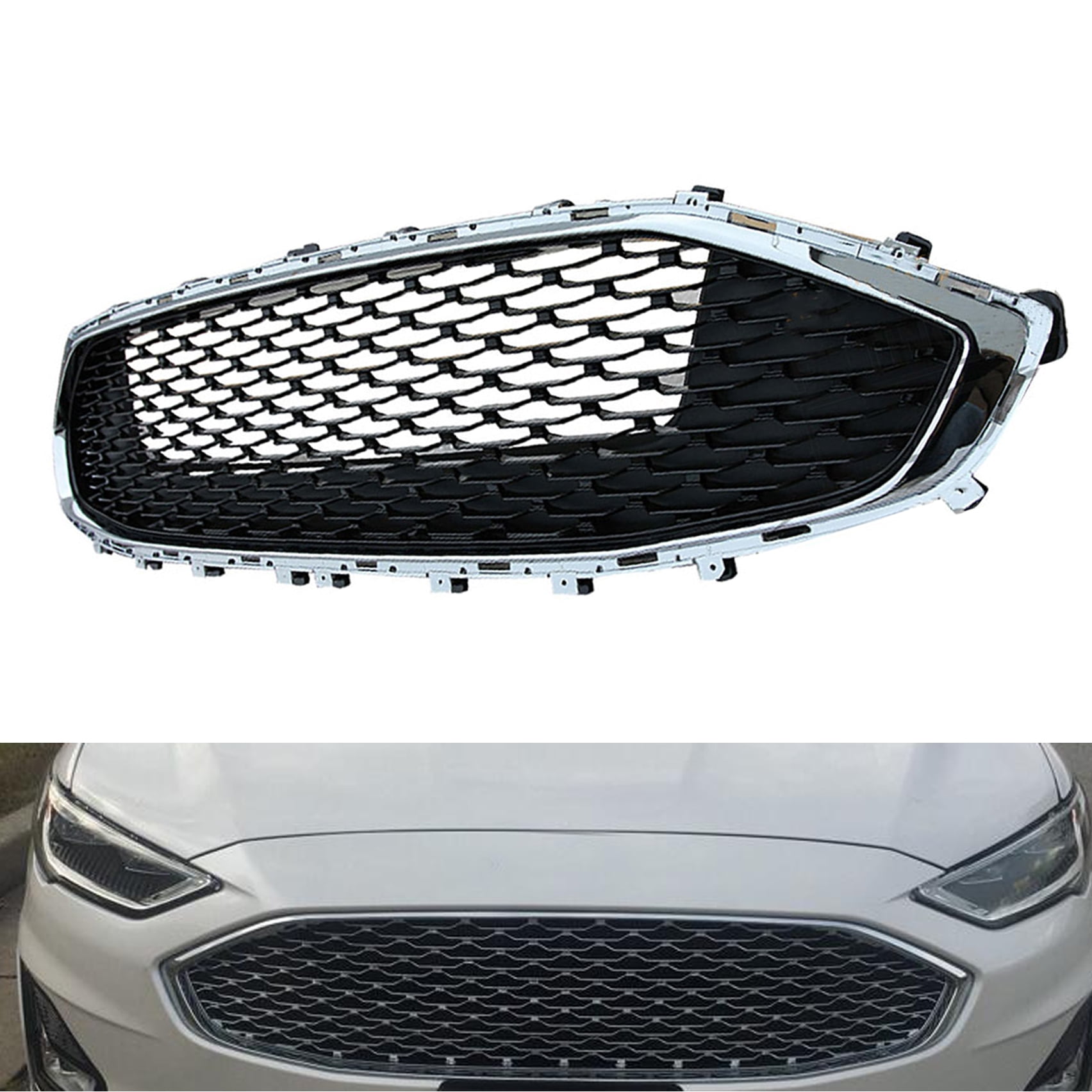 LABLT Front Bumper Grille Chrome Hood Upper Honeycomb Fit for 2019 2020