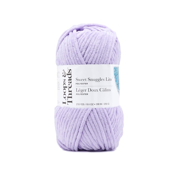 Sweet Snuggles Lite Yarn by Loops & Threads - Yarn for Knitting - Crochet - Weaving - and Arts & Crafts - Purple - Polyester - 8.8 oz
