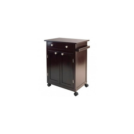 savannah espresso cart kitchen winsome utility finish wood
