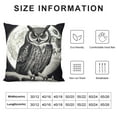 thumbnail image 5 of Shangniulu Square Throw Pillow Covers Owl in The Moonlight Black and White Painting Pillow Cases Decorative for Home Bedroom Sofa Pillowcases Standard Size 18X18 Inch, 5 of 5