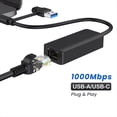 thumbnail image 3 of 2-in-1 1000Mbps Network Card USB Type-C to RJ45 Adapter USB 3.0 Network Card Converter for PC Laptop,1 * Type-C to RJ45 Adapter,Black, 3 of 7