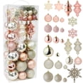 thumbnail image 3 of RN'D Christmas Snowflake Ball Ornaments - Christmas Hanging Snowflake and Ball Ornament Assortment Set with Hooks (Yellow & Rose Gold), 3 of 6