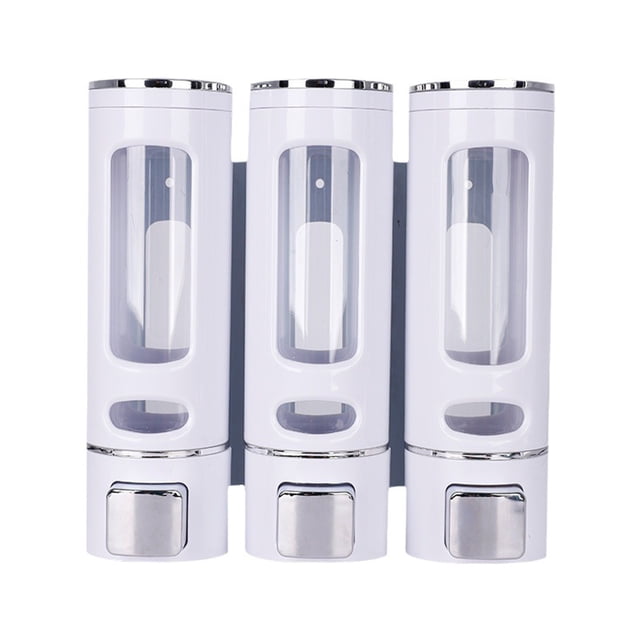 Dispensador de champú, acondicionador y gel de ducha de 3 compartimentos, dispensador de jabón líquido para ducha, recargable, de plástico ABS a prueba de fugas, organizador de baño.