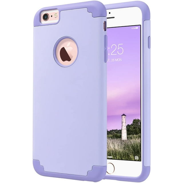 ULAK iPhone 6 Case, iPhone 6S Case, Slim Dual Layer Shockproof Bumper Phone Case for Apple iPhone 6 / 6s for Girls Women, Purple