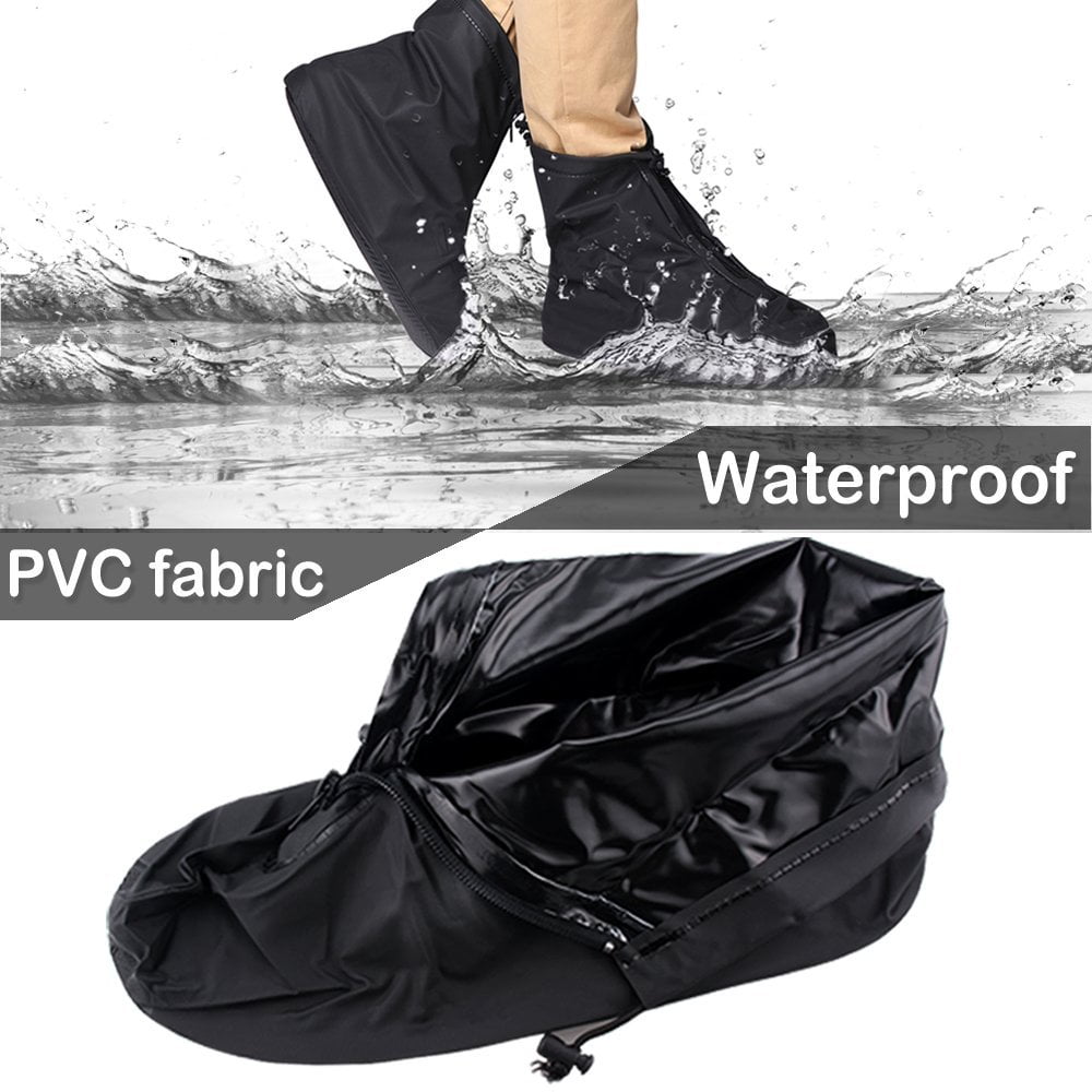 Odowalker Waterproof Rain Gear Zipper Rain Shoe Covers Reusable Clear Plastic Non-Slip Over Boots Rain Cover for Man & Woman