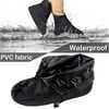 IClover 360 Waterproof Rainproof PVC Fabric Zippered Shoe Covers Rain Boots Overshoes Protector Bike Motorcycle Anti-Slip Travel Women Men Kids Short Black XL Size Sole Length:11.8inch/US 10.5