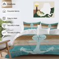 thumbnail image 4 of Nautical Anchor Queen Size Comforter Set, Rustic Blue Brown Wood Grain Vintage Bedding for All Seasons, 4 Pcs Bed Set, 1Quiltcover (90"x92") ,1Sheet(94"x116"), 2Pillowcases (30"x20"), 4 of 8