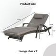 thumbnail image 6 of PAPROOS Outdoor Chaise Lounge Chair Set of 2, Rattan Patio Chaise Lounge Chair with Cushion and Arms, Modern 5-Positions Adjustable Outdoor Lounger Recliner for Poolside, Garden, Backyard, Dark Gray, 6 of 9
