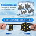 thumbnail image 6 of Ice Cleats Snow Traction Cleats Crampons for Shoe and Boots, 11 Studs Non-Slip Overshoe for Walking on Snow and Ice Rubber Walking Cleats Anti Slip Crampons, Size:L (1 Pair), 6 of 7