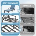 thumbnail image 4 of Villeston Outdoor Lounge Chaise, Cast Aluminum,with Wheels and Adjustable,for Patio Backyard,Blue Cushions,Blue, 4 of 7