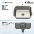 thumbnail image 5 of KRAUS Premier 23” Undermount Single Bowl 18-Gauge Stainless Steel Kitchen Sink, 5 of 8
