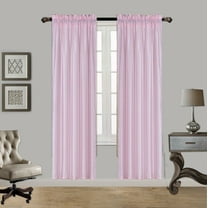 2PC MR2 PINK SOLID SILK SEMI SHEER ROD POCKET WINDOW CURTAIN PANEL LIGHT FILTERING 55" W X 95" L EACH PC