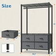 thumbnail image 3 of Clothes Rack with Fabric Drawers, Adjustable Wardrobe Closet Rack with Metal Wire Shelf, Black, 3 of 7