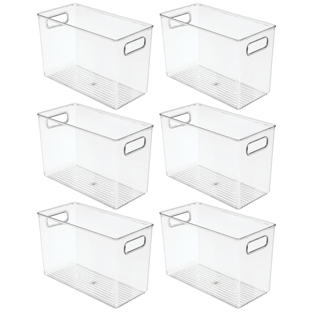 Mdesign Plastic Kitchen Pantry Storage Organizer Container Bin, 8 Pack -  Clear, 12 X 6 X 7.75 : Target